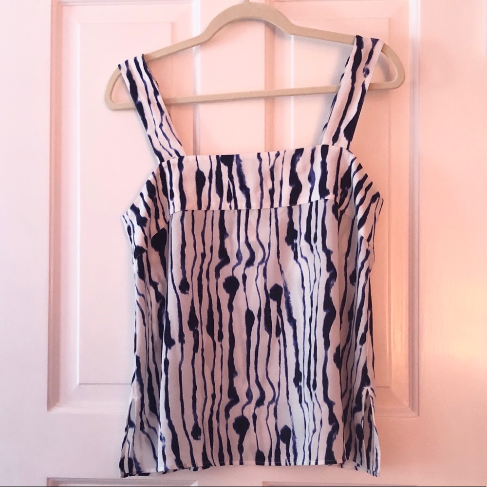 H&M Blue and White Tie Dye Tank Top